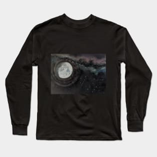 Gibbous Moon and Gemini Stars Long Sleeve T-Shirt